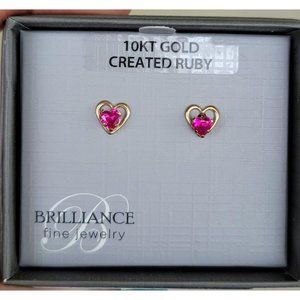 10K Gold Heart Earrings